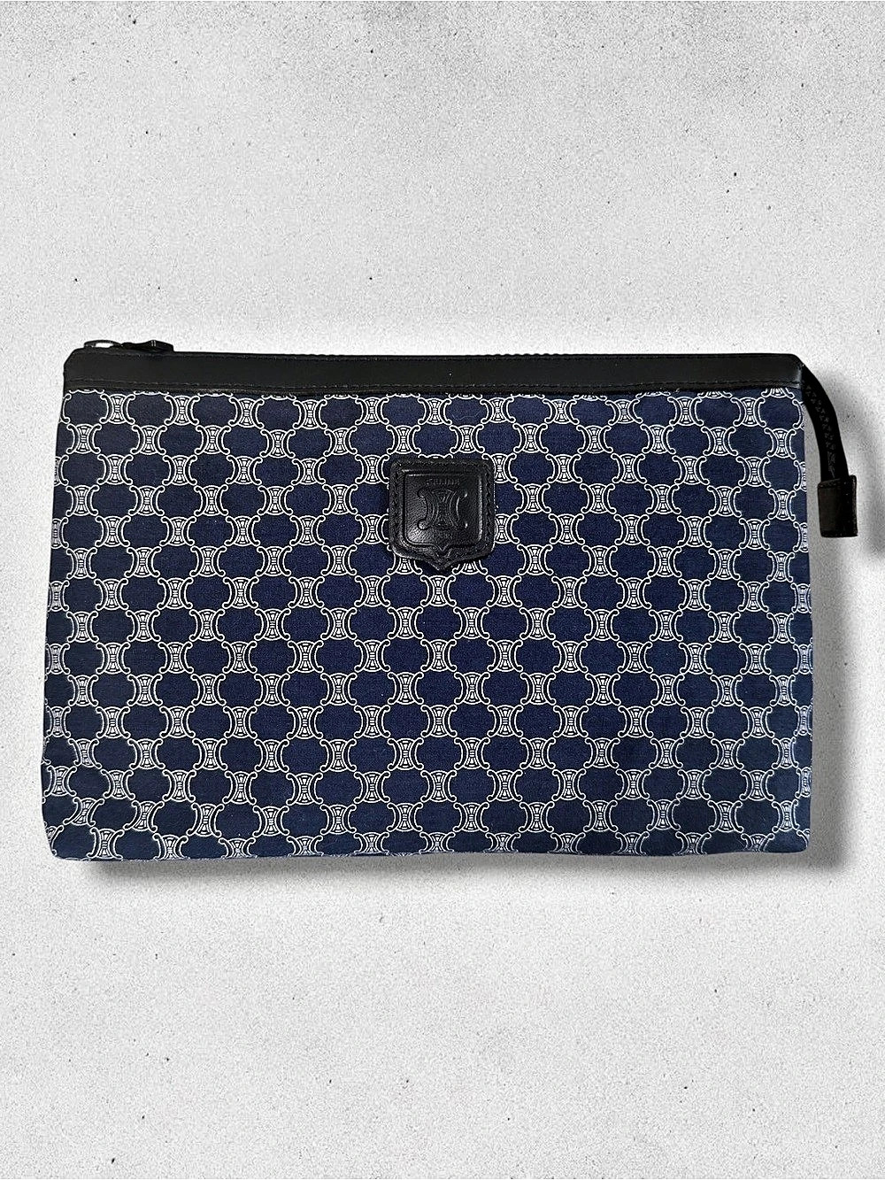 Celine Macadam Monogram Pouch Clutch Blue & Black